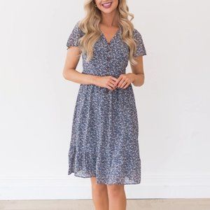 *HP* flutter sleeve dress